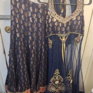 African Clothing For Women  Long Dress 2 piece with jewel's waist 20" length 46"